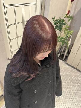 ジーナ 福岡天神(Zina) ブリーチなしピンク／ブリーチなし／韓国／レイヤーカット