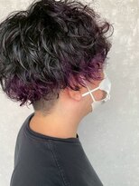 ジェコ ブラン(gecko. brun) メンズパーマ/パープルインナーカラー/マッシュウルフ #武蔵小山