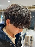 横浜/メンズカット/ルーズパーマ/センターパート/シャドウパーマ