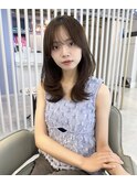 韓国ハッシュレイヤーシースルーバングミルクベージュ