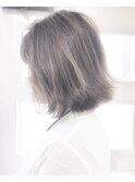 【Marlアプリエカラー】アッシュベージュの外ハネボブ