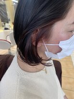 クオリス 上板橋店(QUALIS) 大人インナーカラー/ピンク/ボブ/耳かけ/さり気ない