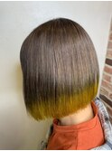 10代20代小顔ショートボブ透明感ベージュクリームイエロー