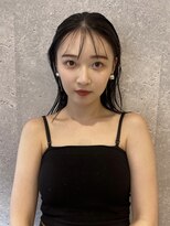 アース 三軒茶屋店(HAIR&MAKE EARTH) 三軒茶屋_レディース_セミロング_黒髪_ウェット_ボブ_ロブ_小顔