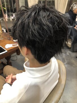 モワ 仙台(Mois) マッシュパーマアッシュブラック/ハイライト/髪質改善/仙台