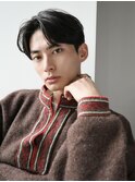 ★アッシュブラックニュアンスパーマ メンズカット 波巻き