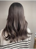 ラベンダーグレージュ　ロングレイヤー