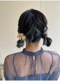 ツインお団子◯ひつじヘア◯ヘアセット◯お呼ばれスタイル