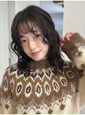 時短スタイリング ウルフパーマボブ ニュアンスパーマ