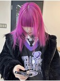 ピンクデザインカラー エンドカラー デザインカラー ブリーチ