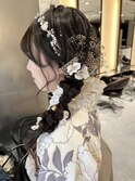 卒業式ヘア サイド編みおろし