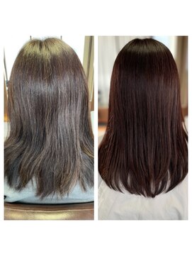 ナチュラルストレートヘア髪質改善美シルエットセミロング