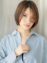 モッズヘア 越谷(mod's hair)&nbsp;モカブラウン前下がりナチュラルショートボブ320Z越谷30代40代