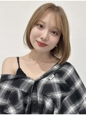 マレットヘアハイライト髪質改善オリーブグレーココアベージュ
