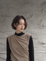 吉 船橋(kici)&nbsp;船橋/ニュアンスパーマ/ショートボブ/ダークブラウン