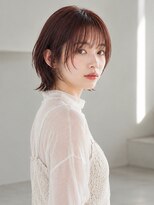 メドウ(meadow) 顔周りレイヤー 顔周りカット くびれヘア ピンクブラウン 20代