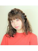 サイドねじり編み込みスタイル