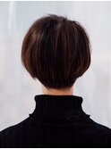 刈り上げショートボブ20代/30代/40代/庭瀬