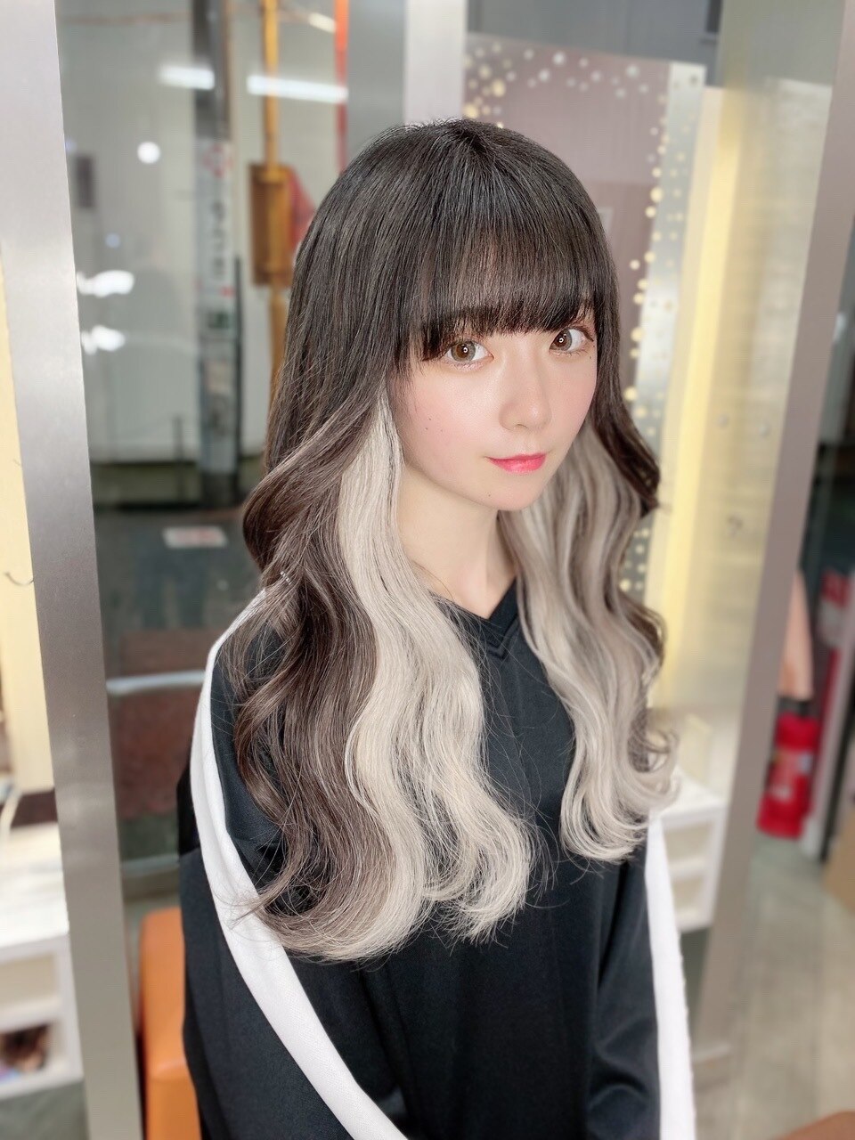 ナチュラルブラウン#シールエクステ#くびれヘア#韓国#美髪#天神