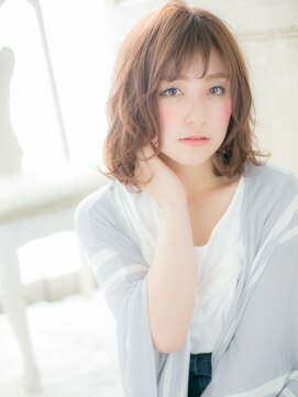 モッズ ヘア 福岡姪浜店(mod's hair) mod's姪浜/斜めバングふんわりカール大人ガーリールーズヘアg