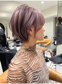 ハイライトバレイヤージュダブルカラーショートカット30代40代