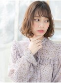 斜めバング前髪パーマ切りっぱなしボブディh3越谷20代30代40代