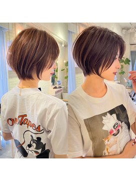 ロンドプロフィール 浦和(Lond profil) 大人可愛い20代30代40代黒髪前下がりショートボブ丸みショート◎