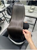 韓国 くびれロング レイヤー ワンホンヘア 小顔前髪