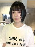 大人可愛いストレートくびれボブインナーカラー肩ライン外ハネ