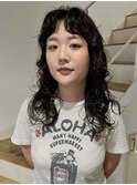 暗髪レイヤーパーマ
