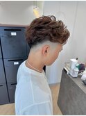 フェザーパーマメンズマッシュフェードツーブロック