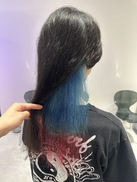 プライズ 成増店(prize) インナーカラー水色ブルーピンクダブルカラー成増