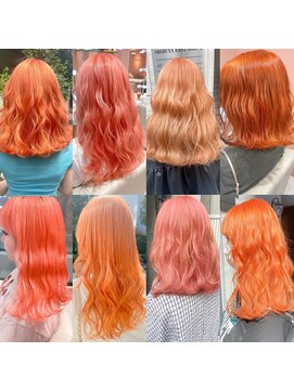 オレンジカラー/暖色カラー/ブリーチカラー/ハイトーンカラー