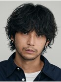 渋谷メンズパーマシャドウパーマシースルーマッシュウルフゆるめ