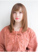 流しバング アッシュカラー 透明感