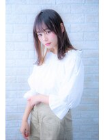 ヘアーアートシフォン 池袋西口店(Hair art chiffon)&nbsp;ミニマムボブモードジグザグバング3Dカラーノットヘアブルージュ