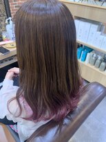エルバイシオン(aile by sion) ピンク裾カラー×ピンクベージュカシスカラー