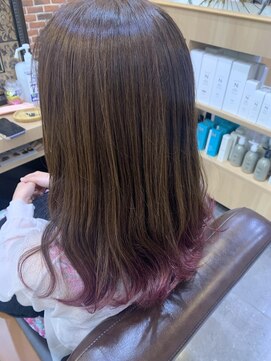 エルバイシオン(aile by sion) ピンク裾カラー×ピンクベージュカシスカラー