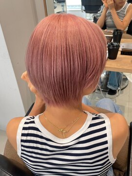 ガリカ シーム(Gallica/SEAM) 【川辺晴加】大人丸みショートxピーチピンク/ペールピンク