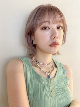 ヒビヲ(HIBIO) ショートボブタッセルボブ切りっぱなしボブハイトーンカラー韓国