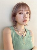 ショートボブタッセルボブ切りっぱなしボブハイトーンカラー韓国