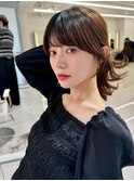 イメチェン/似合わせカット/フルバング/レッドブラウン/中野