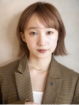 ガーデンヨコハマ(GARDEN YOKOHAMA)&nbsp;コーラルオレンジ ミディアムヘア くびれヘア シースルーバング