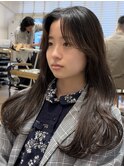 ◎小顔顔まわりレイヤー暗めカラーロングミディアム似合わせ前髪