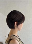 ショートボブ+暗めカラー