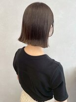 ミュラ(mulah)&nbsp;切りっぱなしミディアムボブ透明感カラー＊オリーブベージュ