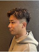 大人の色気ハイライト　フェザーパーマ風【西宮北口/理容室】