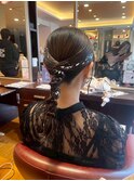 レイヤーカットミルクティーベージュブリーチなしダブルカラー