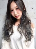 ハイライトカラー☆アッシュ☆グレー☆ロング