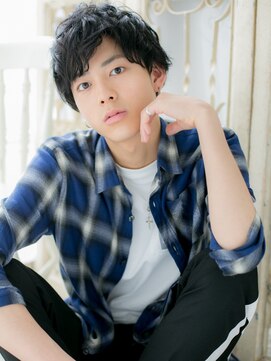 モッズ ヘア 福岡姪浜店(mod's hair) *mod's姪浜*…チャコールグレー短髪パーマスマートマッシュf